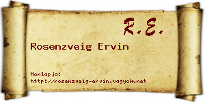 Rosenzveig Ervin névjegykártya
